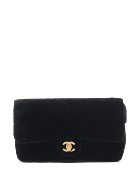 CHANEL Pre-Owned 1994-1996 Velvet Flap Matelasse backpack Black 10688833725661