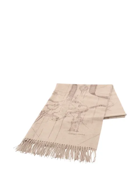 Hermès Pre-Owned 2020s Cavalcadour Esquisse scarf Neutrals 1062567