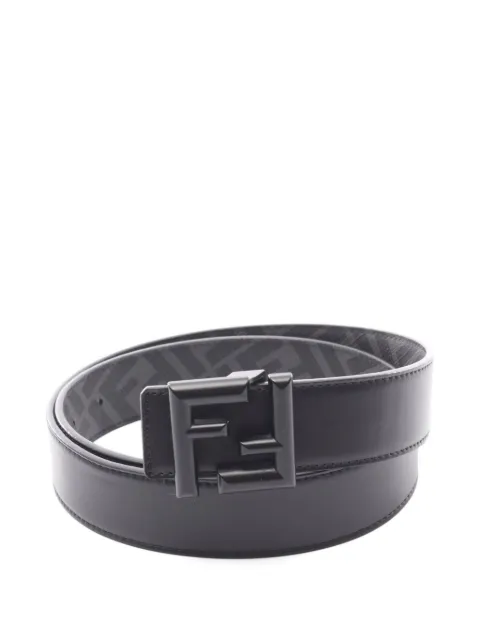 Fendi Pre-Owned FF Square reversible leather belt Black 1063883