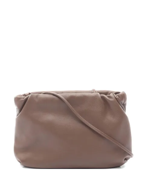 The Row Pre-Owned 2020s Bourse gathered-detail clutch bag Brown 1070115