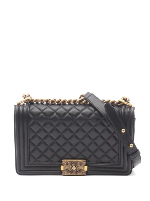 CHANEL Pre-Owned 2020-2021 Boy Chanel quilted shoulder bag Black 107049130423134