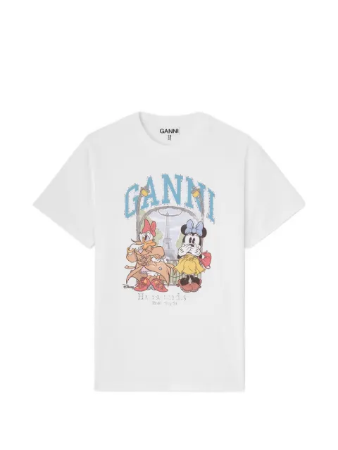GANNI graphic-print T-shirt White A1050322