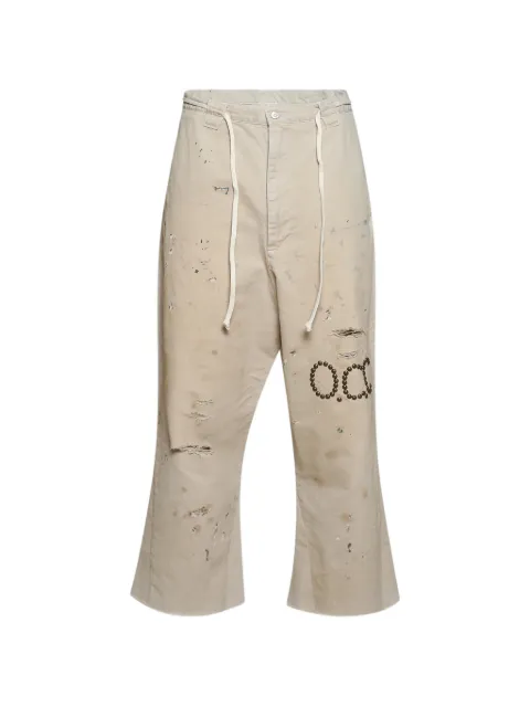 RRR123 Raw He distressed studded trousers Neutrals RHR4PA84