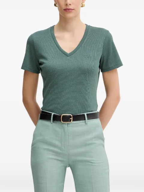LIU JO V-neck logo-embroidered T-shirt Green TA6175J3845