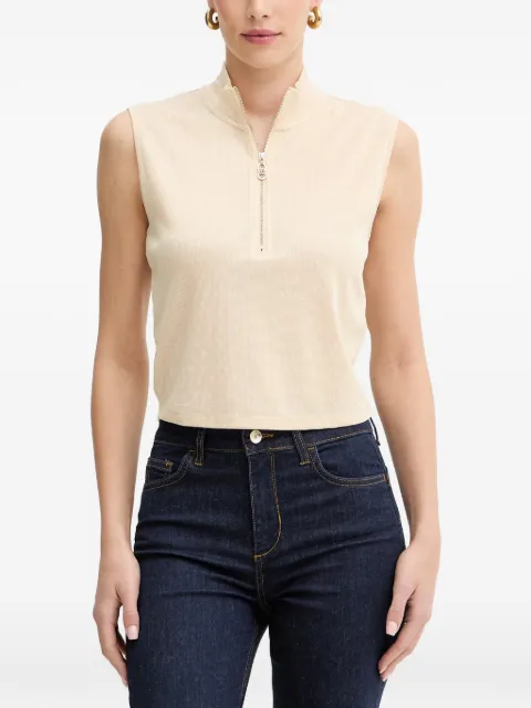 LIU JO half-zip sleeveless top White TA6174J3845