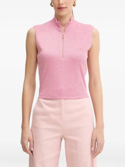 LIU JO quarter-zip sleeveless top Pink TA6174J3845
