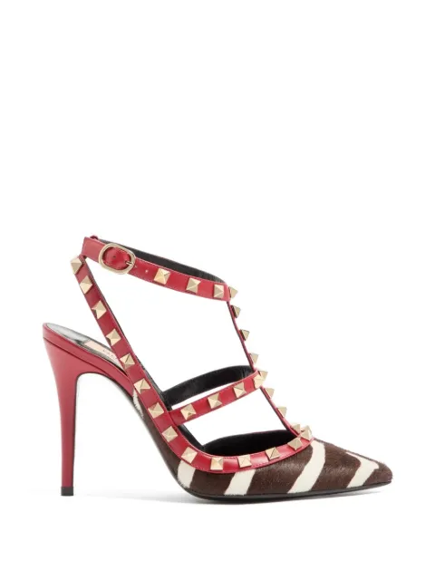 Valentino Garavani Rockstud pumps in pony-effect calfskin 100mm Brown WS0393SWC