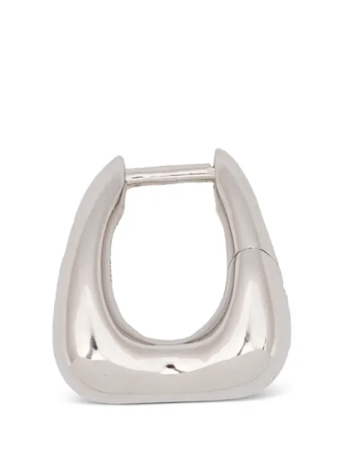 Maria Black Satchel Bend Huggie earrings Silver 101149AG