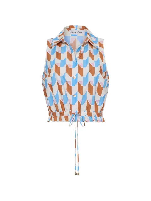 Cara Cara Hannah geometric-print top Neutrals 3121TTIV