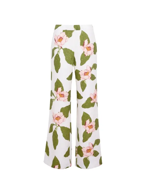 Cara Cara Sunflower floral-print trousers White 834LLOTU