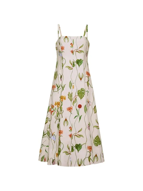 Cara Cara floral-print linen dress White 1248FTIV