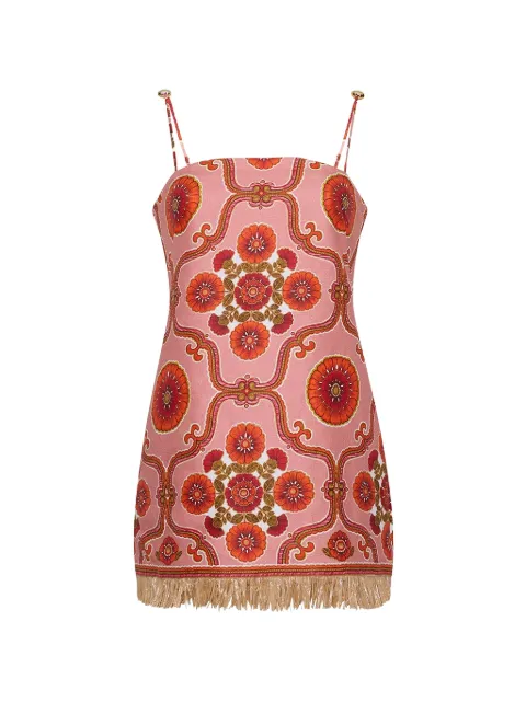 Cara Cara Valencia floral-print fringed mini dress 1502LMODB