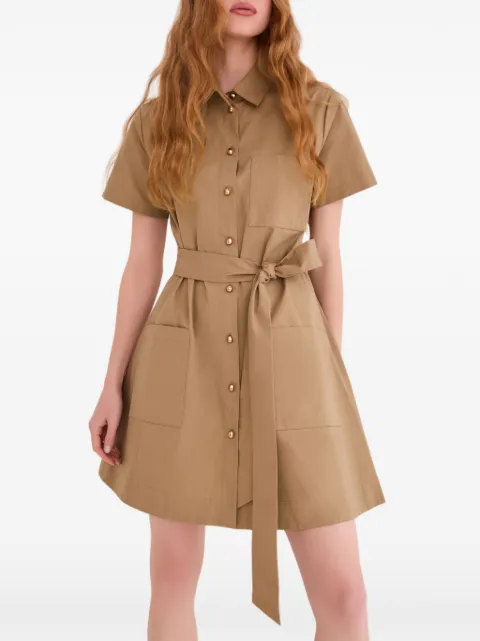 Cara Cara Lagos belted shirt mini dress Brown 1608KHK