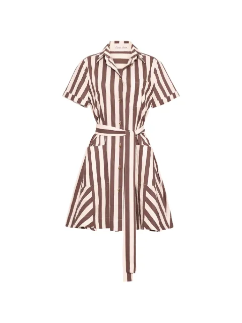 Cara Cara Lagos striped belted mini dress White 1608BRIS