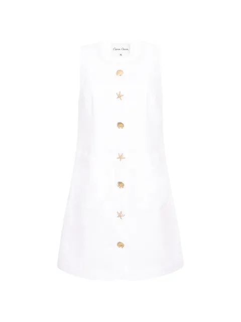 Cara Cara Rhapsody shell-button mini dress White 1560WHT