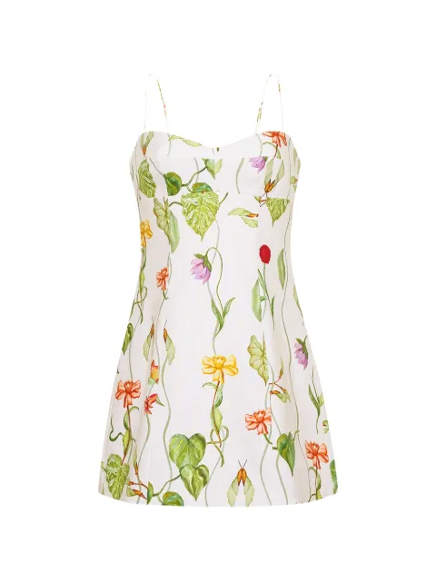 Cara Cara Cherry floral-print mini dress White 1585LFTIV