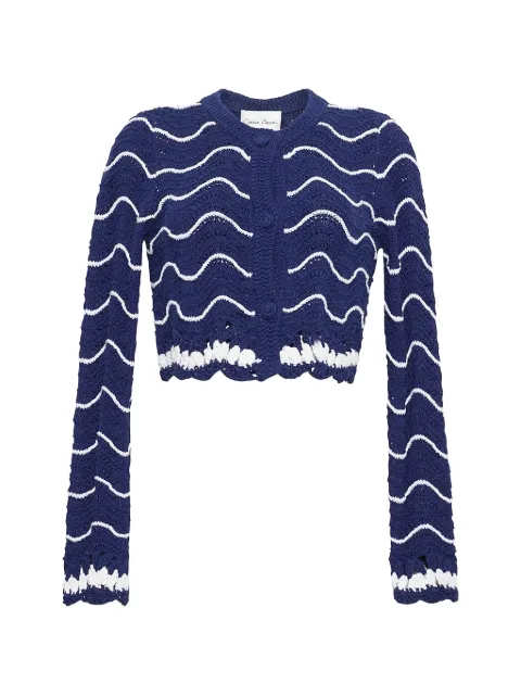 Cara Cara Louise wave-knit cardigan Blue 931NAIV