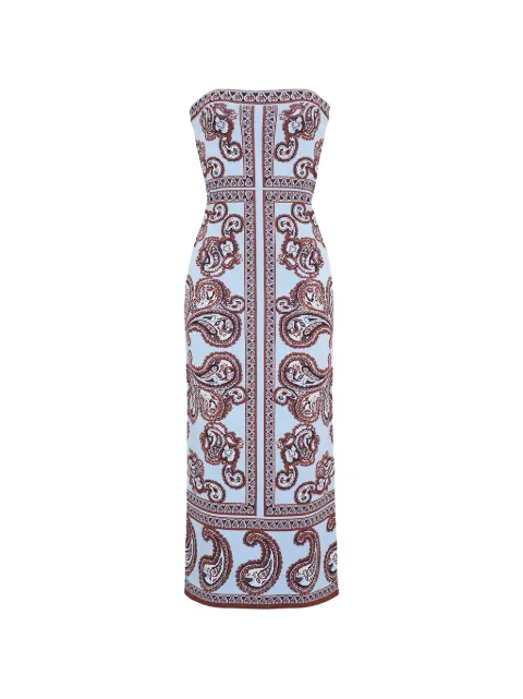Cara Cara paisley-print strapless midi dress Blue 9148SPSK