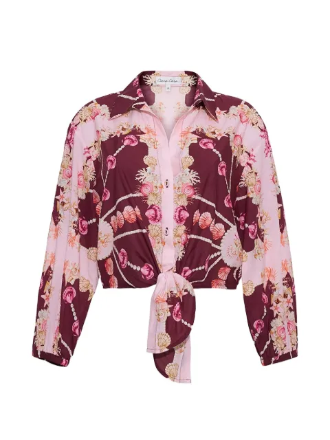 Cara Cara Rumson seashell-print shirt Red 376SSSB