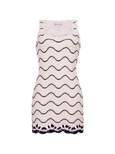 Cara Cara Orel wave-stripe mini dress White 9091WHNV