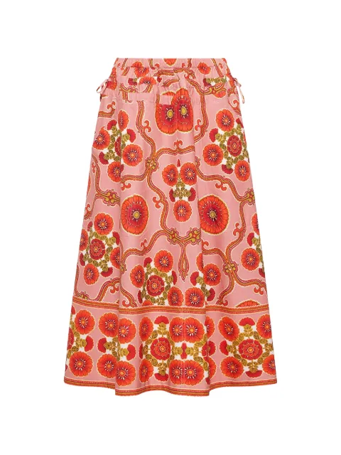 Cara Cara Meret floral-print midi skirt Red 2087MODB