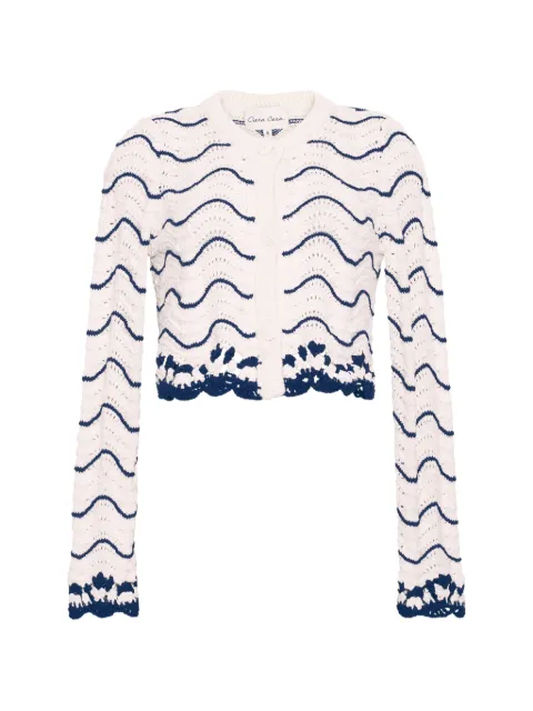 Cara Cara Louise wave-stripe cardigan White 931WHNV