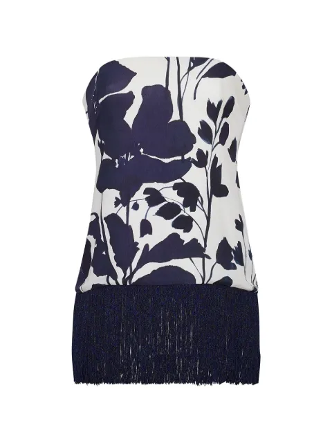 Cara Cara floral-print fringed blouse Blue 3116BOTI