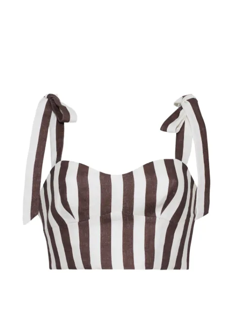 Cara Cara Faiza striped tie-fastening top Brown 3204LBRIS