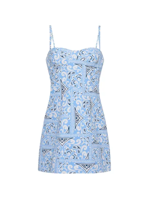 Cara Cara Claudine heart-tile mini dress Blue 1418CHTCO