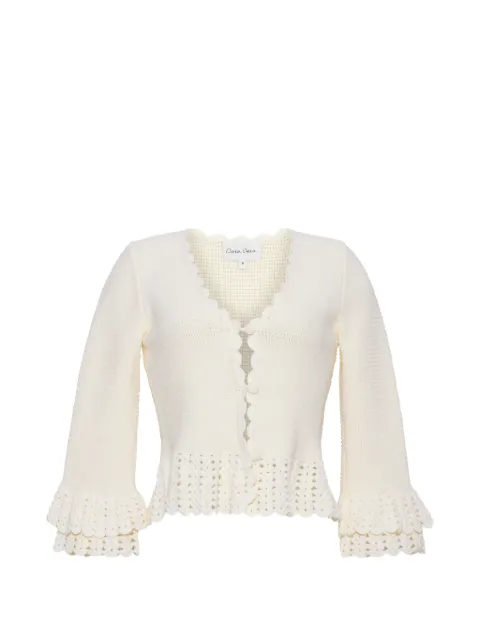 Cara Cara Pinky Cardi scalloped-trim ruffled cardigan Neutrals 9541IVY