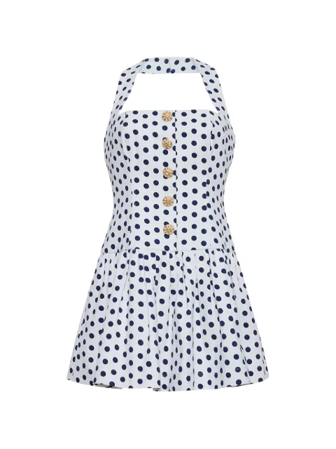 Cara Cara polka-dot halterneck mini dress White 1430CXOTMJDWN