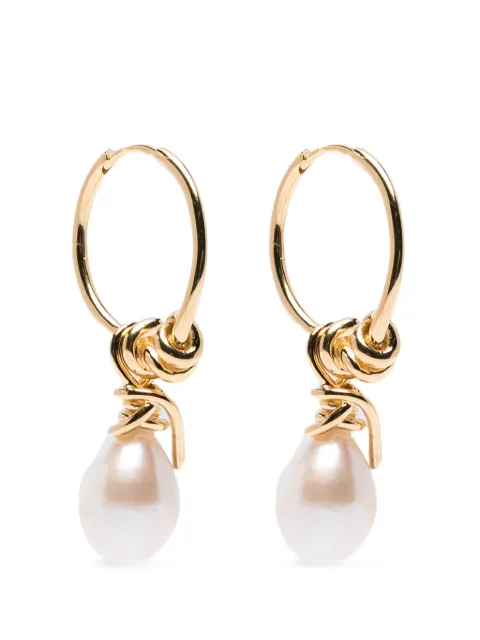 Completedworks pearl-pendant hoop earrings Gold P237