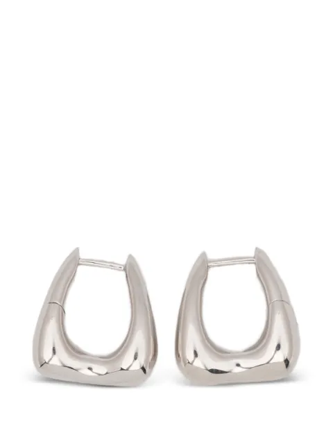 Maria Black Satchel Bend huggie earrings Silver 101149