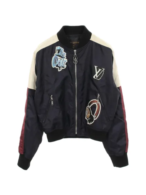 Louis Vuitton Pre-Owned 2000s patch-detail bomber jacket Blue 1062865