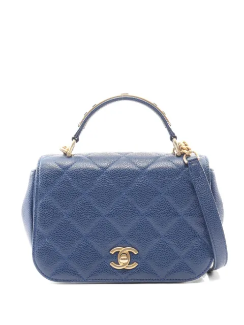 CHANEL Pre-Owned small matelassé quilted shoulder bag Blue 106958924491021