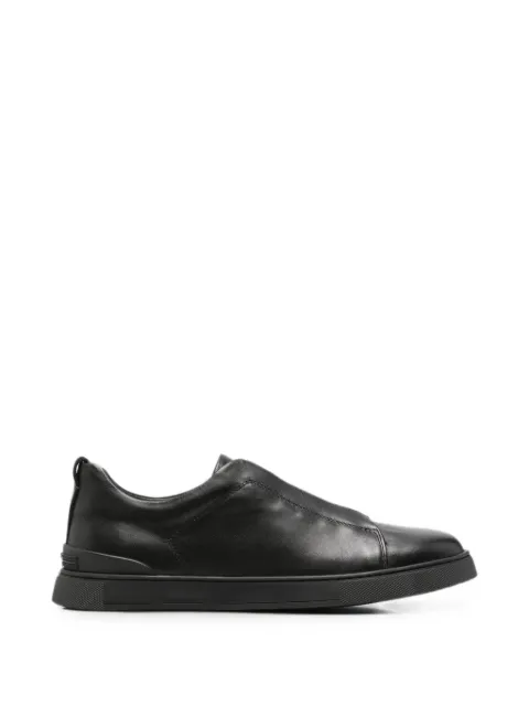 SERGIO MORETTI FIRENZE slip-on leather sneakers Black 396920297