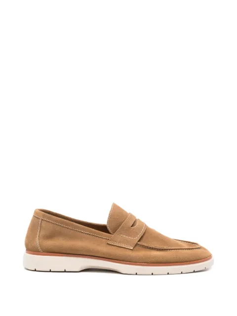 SERGIO MORETTI FIRENZE suede penny loafers Brown 396920262