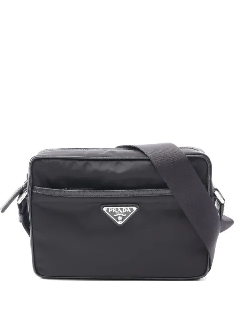 Prada Pre-Owned 2020s Re-Nylon saffiano leather shoulder bag Black 1069244