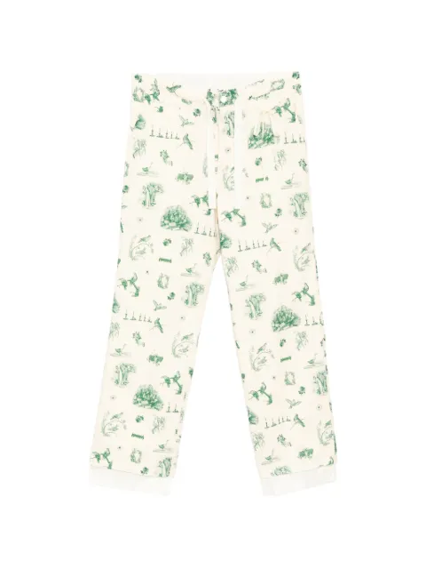 midorikawa Toile de Jouy-print drawstring trousers Neutrals MID26SSPT03B