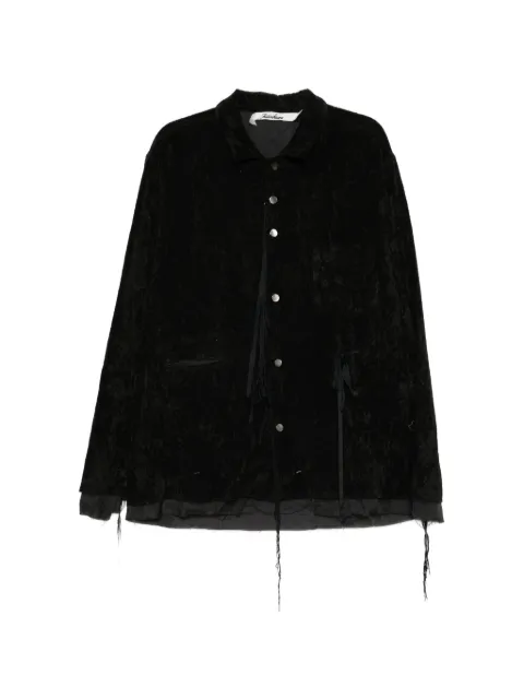 midorikawa raw-edge velvet-texture shirt Brown MID26SSSH01A