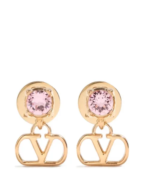 Valentino Garavani Vlogo Signature earrings in metal and swarovski crystals Gold J0BV7YCW4NY