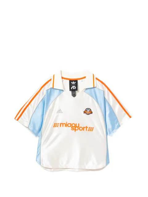 adidas Miaou logo-print panelled T-shirt White KR4492