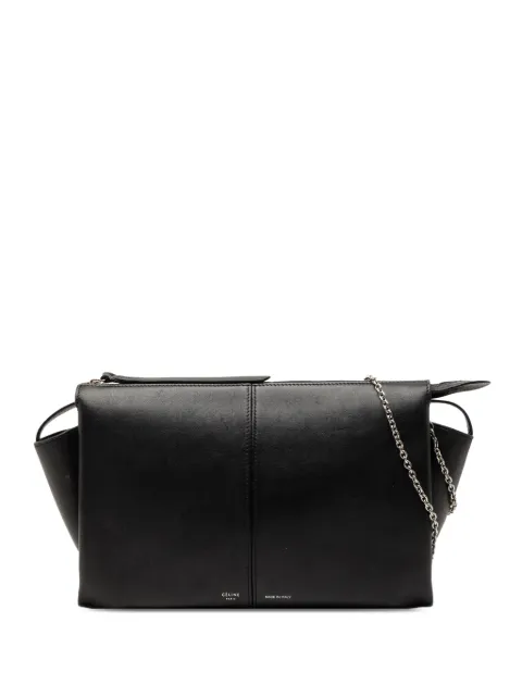 Celine Pre-Owned 2017 Trifold Leather Clutch On Chain crossbody bag Black 70VF3LDRIYRVN8Q4
