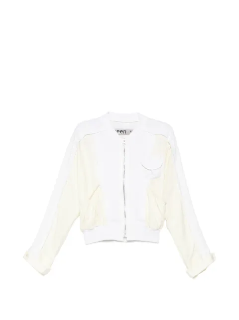 Open YY panelled gathered-detail jacket White YY252JK003
