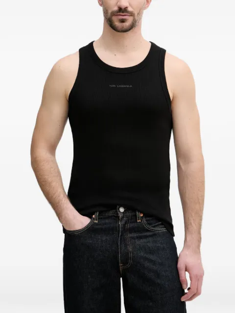 Karl Lagerfeld logo-print ribbed vest Black 755042562238