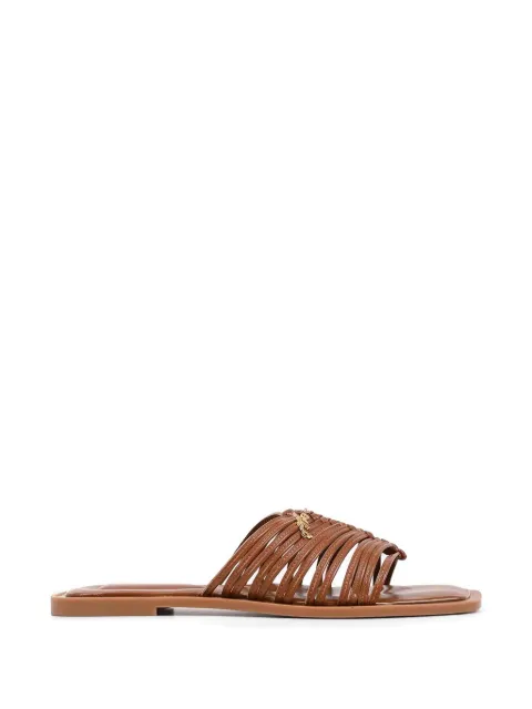 Karl Lagerfeld strappy logo-plaque sandals Brown KL85426