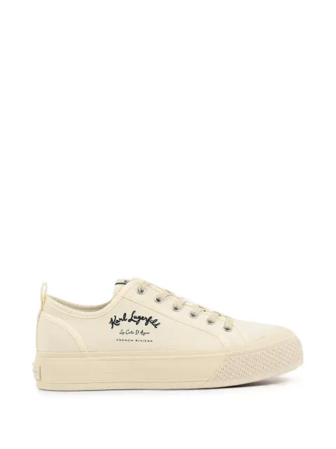 Karl Lagerfeld logo-print platform sneakers Neutrals KL50523