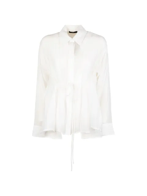 Seventy drawstring-waist crinkled shirt White CA1519460238002