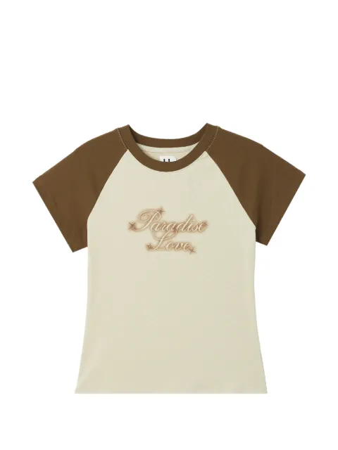 b+ab slogan-print T-shirt Neutrals 6U674AS