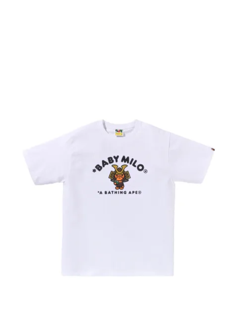A BATHING APE® Kabuto Baby Milo graphic-print cotton T-shirt White 002TEM201007F